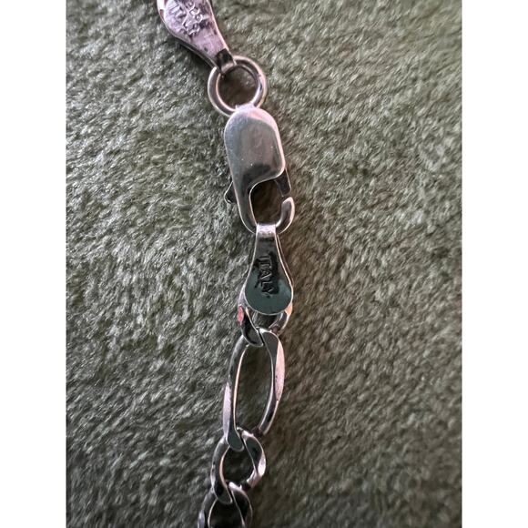 10” Sterling Silver 925 Italy Figaro Anklet – 3mm Chain – Unisex Vintage - Picture 5 of 12